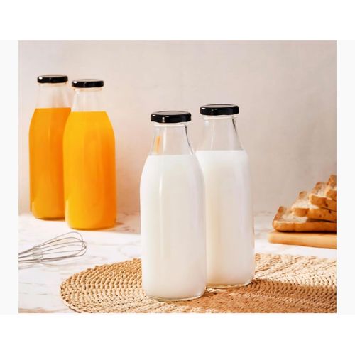 500ml glass milk bottles, perfect for smoothies and juice with Airtight steel Lids Storage jars