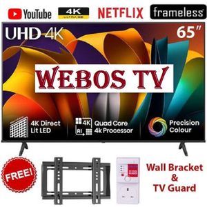 VITRON 65" Inch 6588USWO,Smart WebOS TV Dolby Audio Inbuilt Decoder, Appstore Netflix Youtube USB HDMI ports Multilanguage WideColor Enhancer +FREE WALL MOUNT AND TV GUARD  -1 year warranty