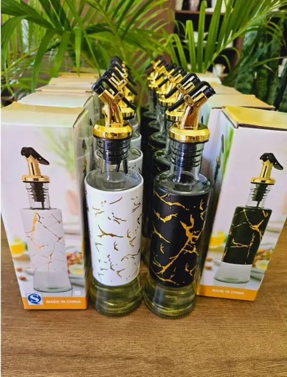 ‼️‼️Restocked🤩  Marble Oil/Vinegar Jar – Stylish & Durable Dispenser – Ideal For Cooking Oils, Vinegar & Sauces – Leak-Proof Spout – Elegant Design – Perfect For Kitchen Or Dining Table Use 500ml