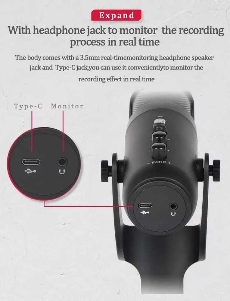 USB Condenser Microphone Compatible with PC/MAC/Ps4, RGB Lighting Computer Mic with Noise Cancelling & Reverb, Studio Microphone for Voice and Music Recording,Podcasting, Streaming, Gaming