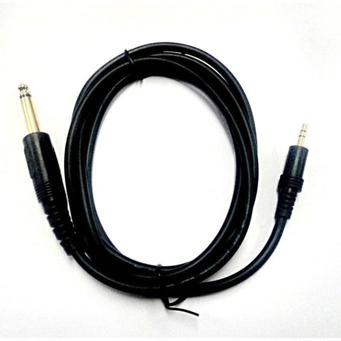 6.35mm Mono to 3.5mm stereo Audio Instrument Cable for Mixer, Amplifier, Speaker