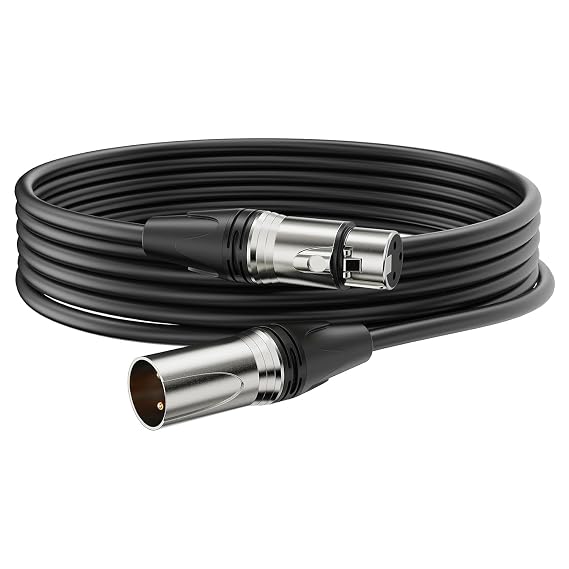 Professional Balanced 3 pin XLR Cable - male to female XLR - Microphone, Guitar, Audio, Speaker Cable, 50% Extra Cooper Alloys for Easy Soldering XLR Cable