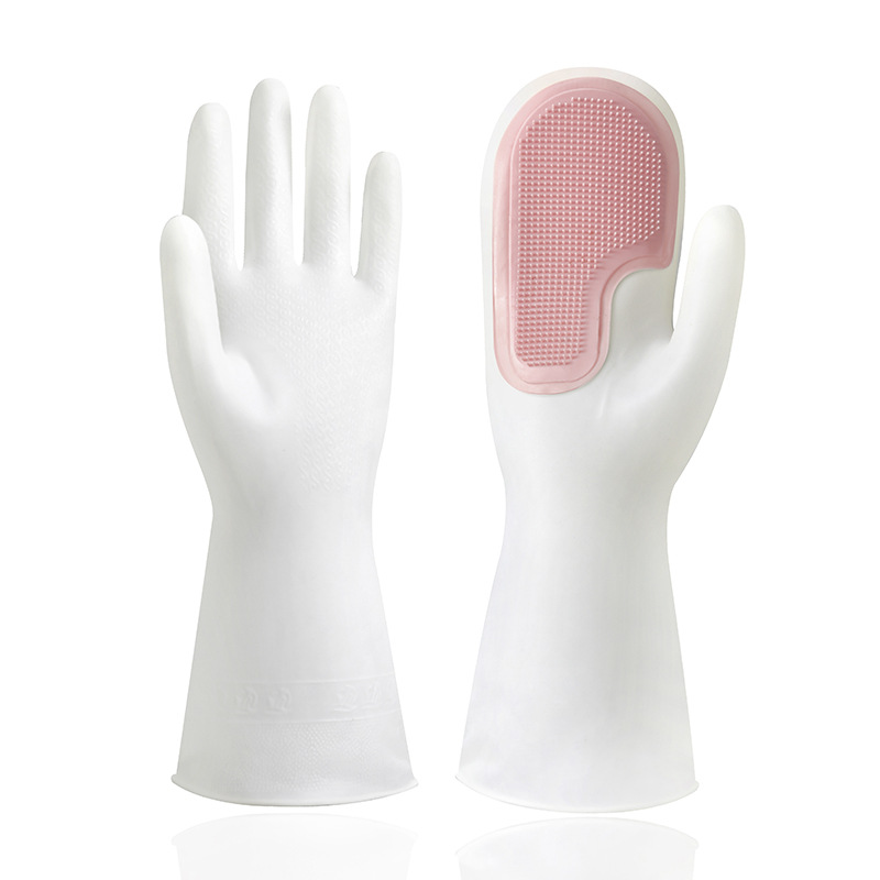 Multi-functional magic brush, household dishwashing gloves, plastic latex waterproof kitchen cleaning, household laundry and dishwashing gloves