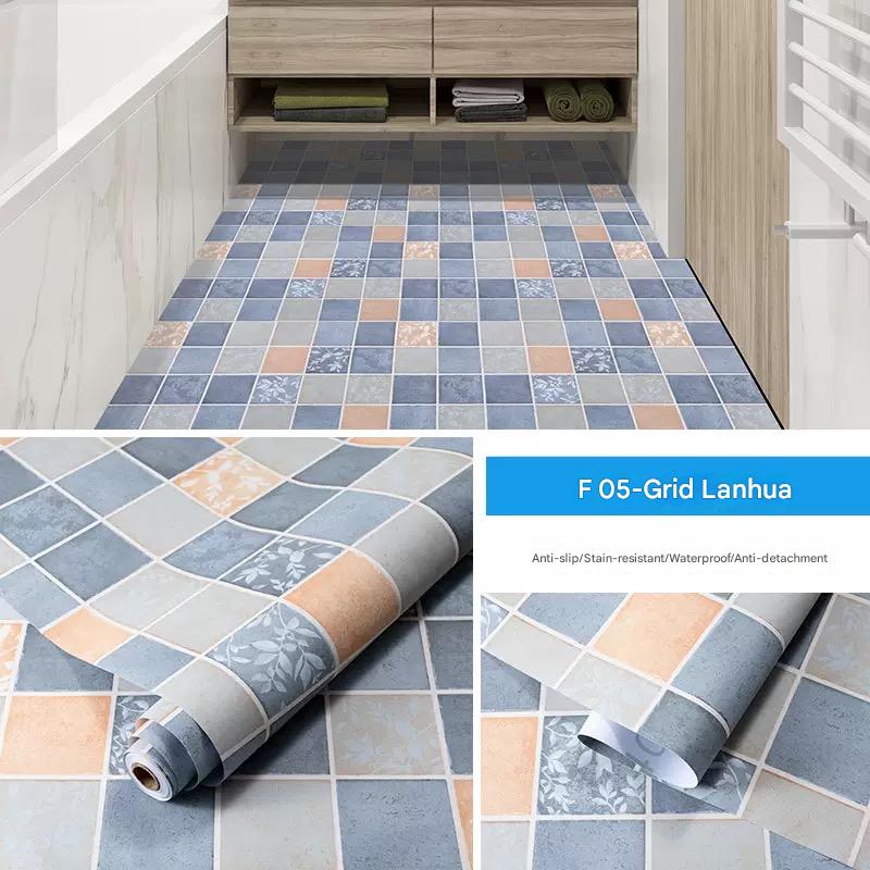 Wear-resistant self-adhesive floor stickers for kitchens, toilets, and bathrooms (This price is for 100*60cm; for longer sizes, please add to your quantity list).