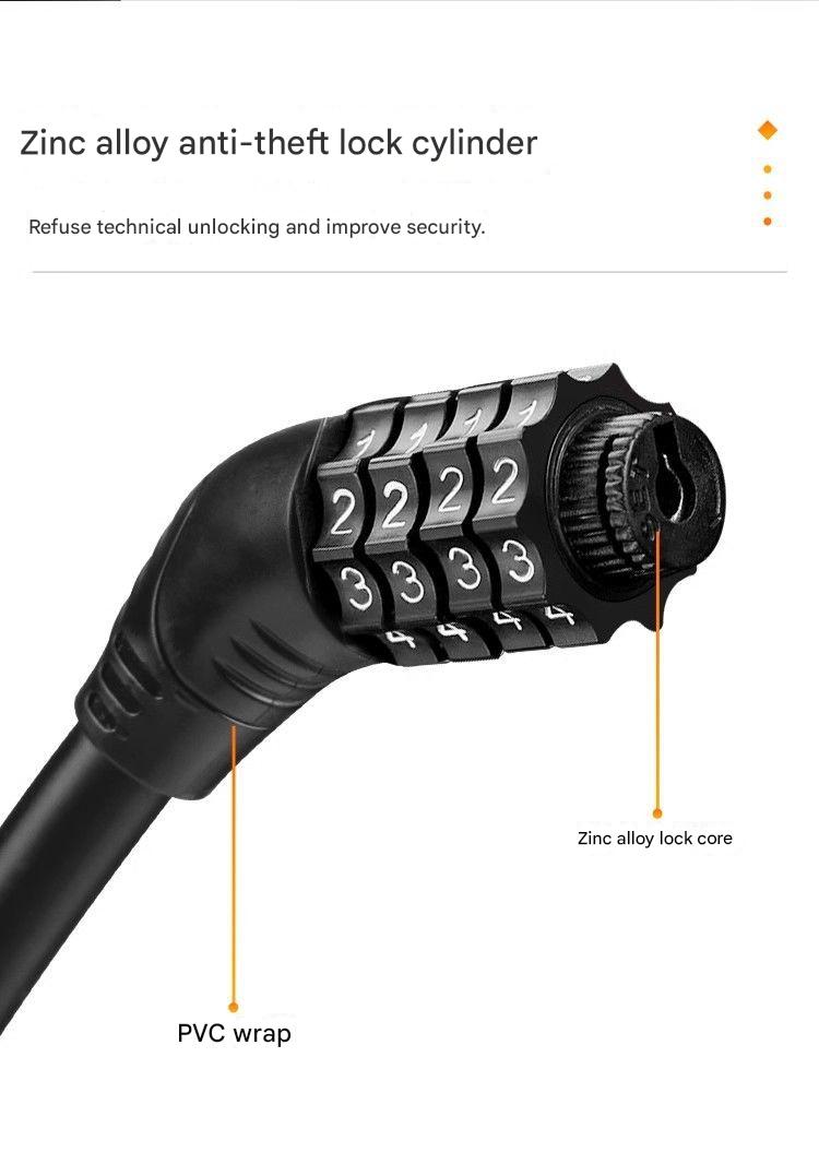Bicycle lock, mountain bike anti-theft lock, motorcycle electric bike lock, battery bike ring lock, combination lock, leather ring lock