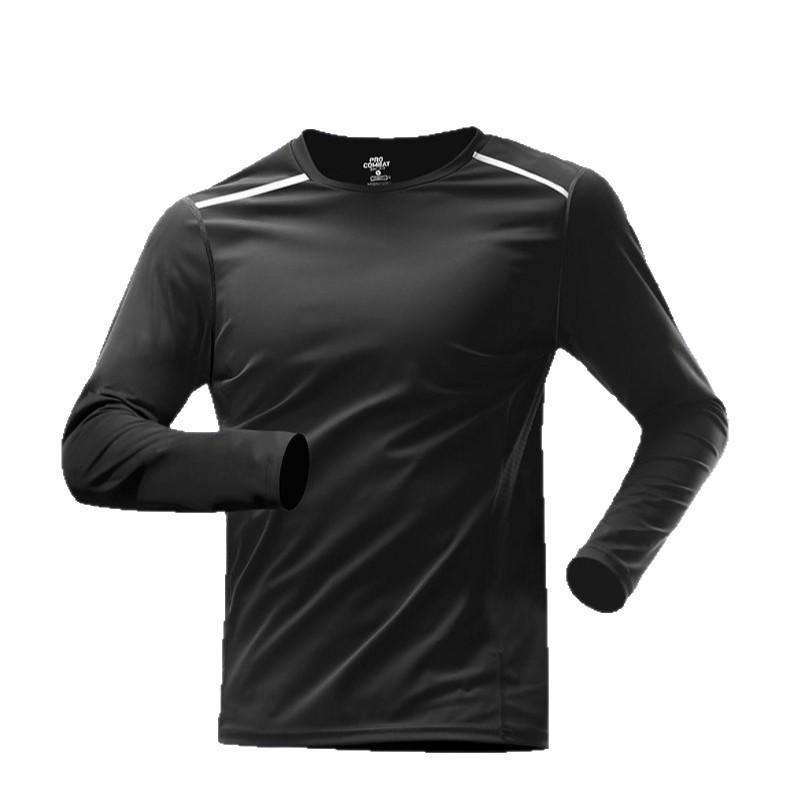 Quick-drying long-sleeved sportswear, men's fitness clothes, running t-shirts, spring, summer and autumn training clothes, loose-fitting, sweat-wicking and breathable shirts