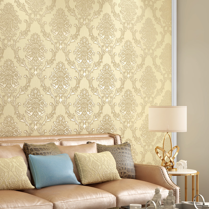 Self-adhesive 3D embossed wallpaper sticker, European pastoral style, finely pressed for bedroom, living room, study, TV background wall wallpaper.