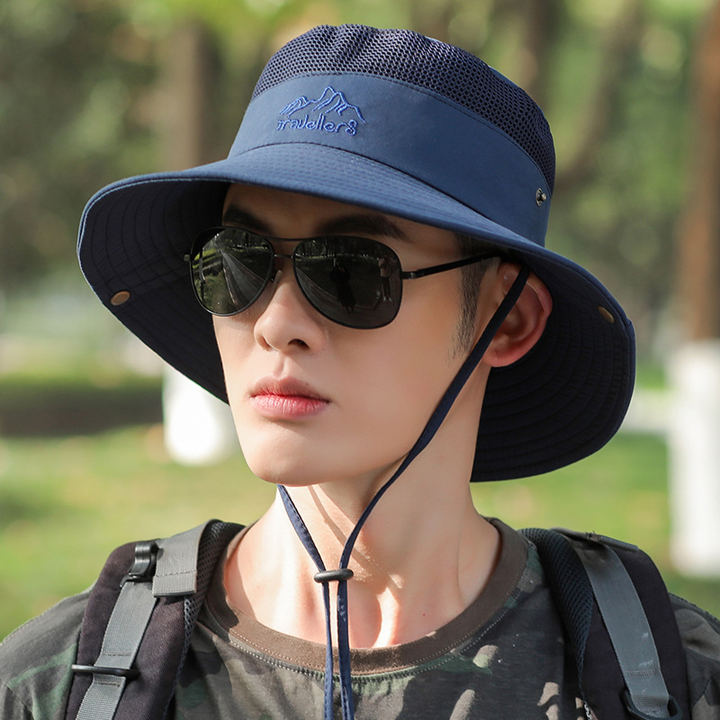 New portable fisherman's hat for men, outdoor fishing hat, mesh breathable sun hat, hiking hat