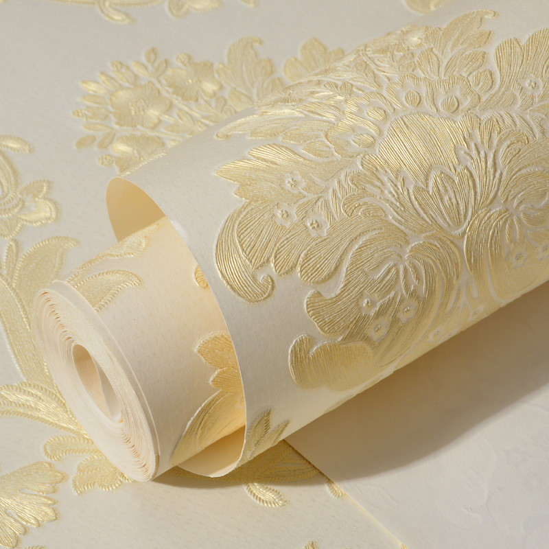 Self-adhesive 3D embossed wallpaper sticker, European pastoral style, finely pressed for bedroom, living room, study, TV background wall wallpaper.