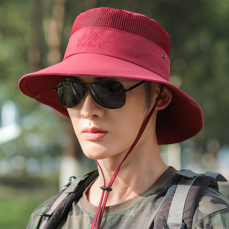 New portable fisherman's hat for men, outdoor fishing hat, mesh breathable sun hat, hiking hat