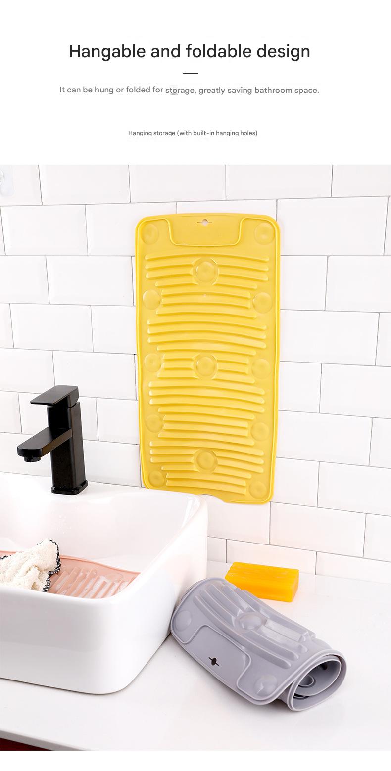 Creative silicone washboard with built-in washboard, multi-functional foldable mini soft suction cup type.