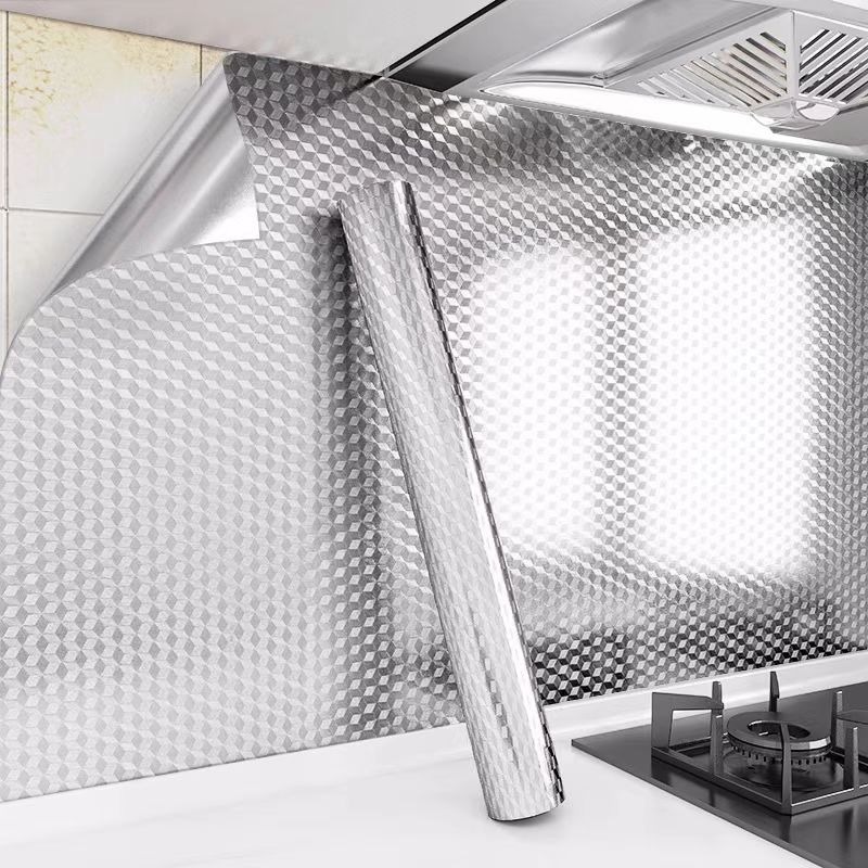 Waterproof, oil-proof, and moisture-proof stickers for cabinets, drawer liners, stovetop aluminum foil, tin foil, and self-adhesive wallpaper.