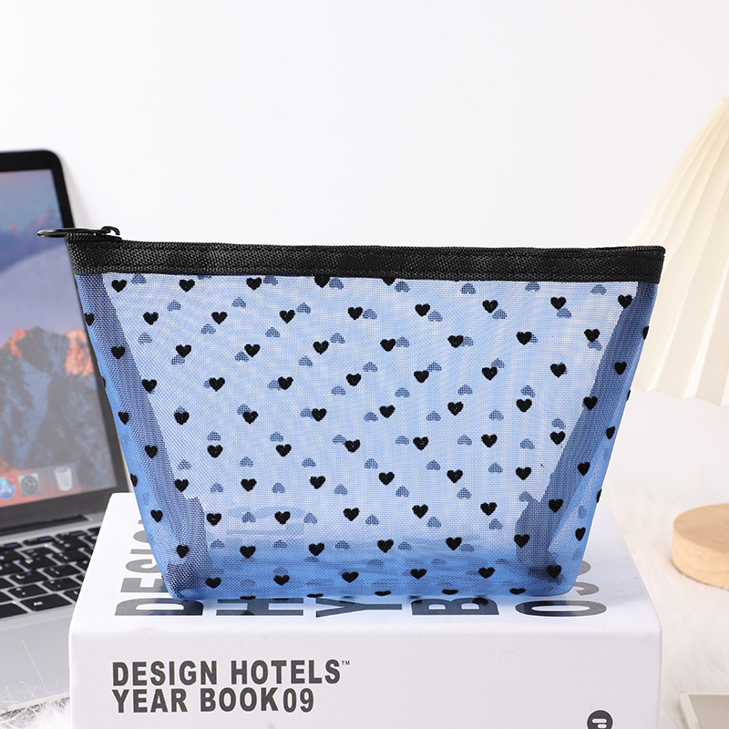 5 pcs Mesh makeup bag, makeup brush holder, cute and portable large-capacity cosmetic storage bag