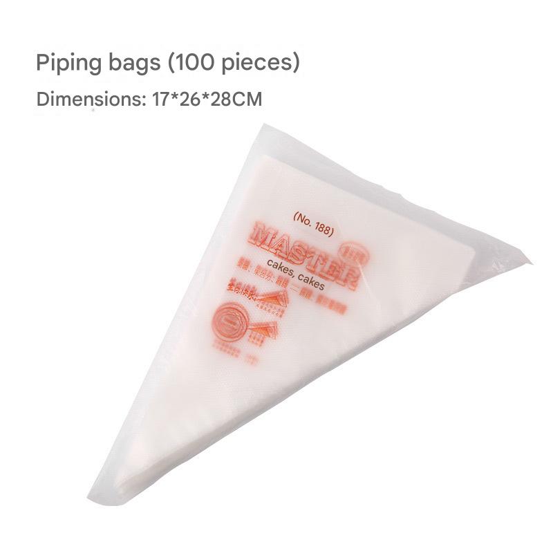 Piping bag nozzles, complete baking molds, disposable cake melts, piping bags