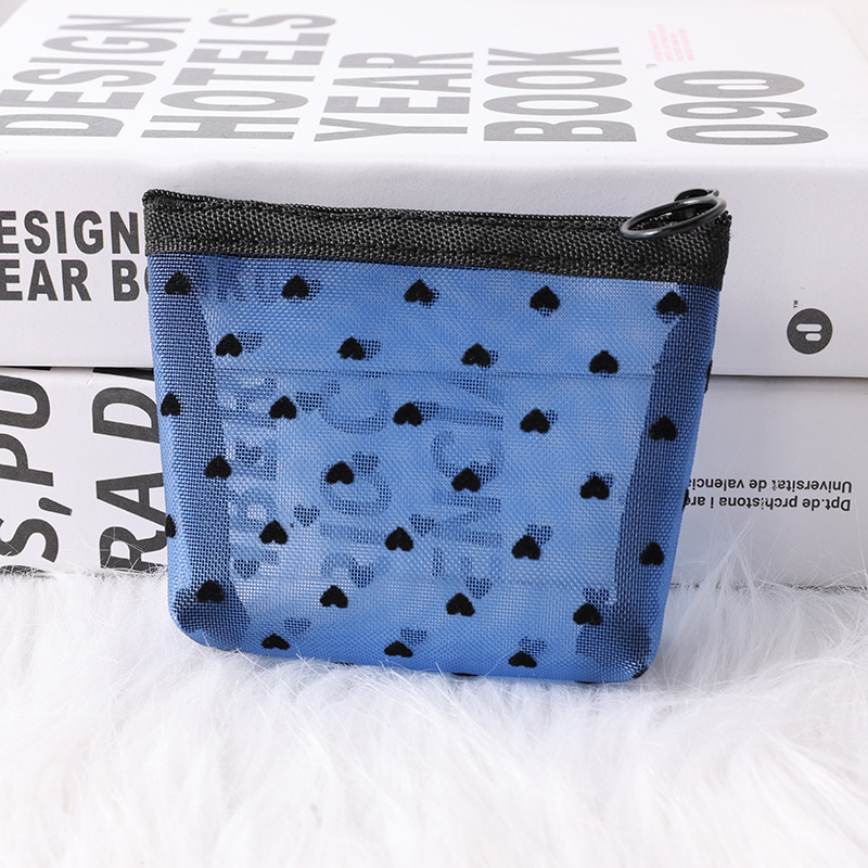 5 pcs Mesh makeup bag, makeup brush holder, cute and portable large-capacity cosmetic storage bag