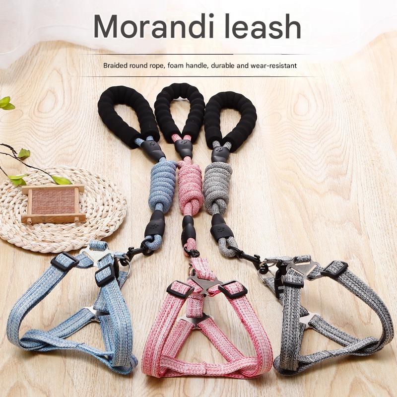 Explosion-proof retractable dog leash, dog harness, dog walking leash, large, medium and small dog chain collar, pet supplies