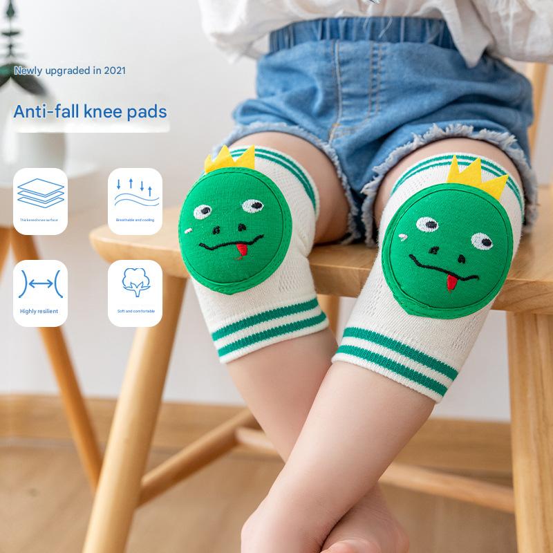 Summer children's leg protectors, baby knee pads, elbow pads, thin mesh, for infants crawling and learning to walk, anti-fall knee pads for children.