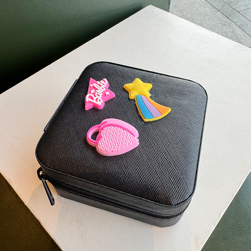 Portable Korean-Style "Barbie" Jewelry Box — Sweet & Cute "Ins-Style" Travel Organizer for Earrings, Necklaces, and Accessories