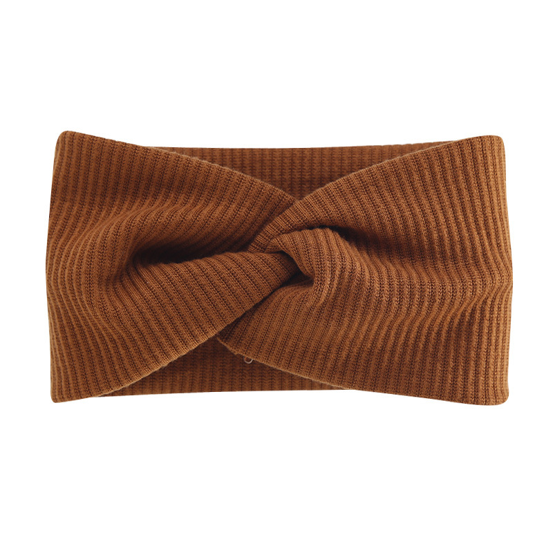 Ribbed cotton cross-stretch headband, wide-brimmed sports headscarf, yoga sweat-wicking headband