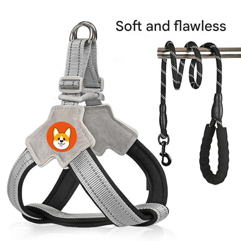 2M Dog leash vest style pet chest harness dog walking leash for small and medium-sized Corgis, Bichons, and Teddy dogs