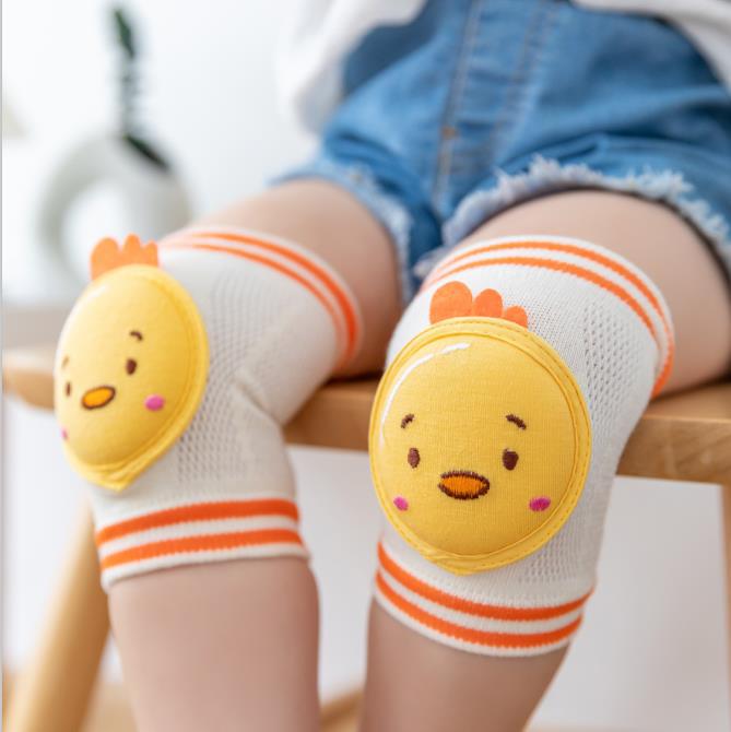 Summer children's leg protectors, baby knee pads, elbow pads, thin mesh, for infants crawling and learning to walk, anti-fall knee pads for children.