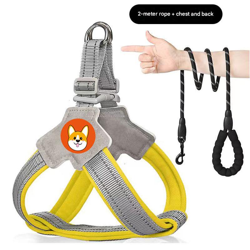 2M Dog leash vest style pet chest harness dog walking leash for small and medium-sized Corgis, Bichons, and Teddy dogs
