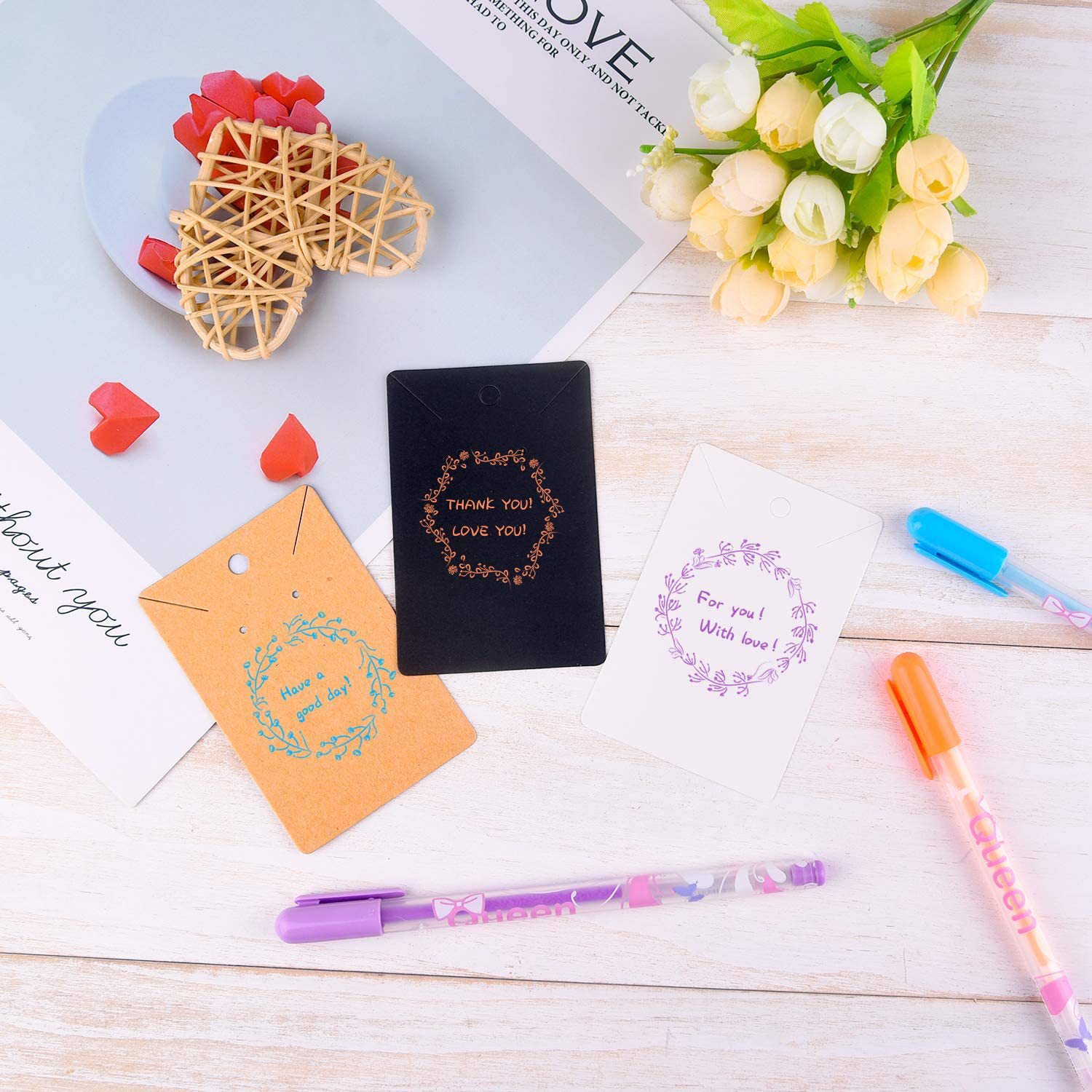 100 pcs/set Jewelry card, used for storage  of jewelry 、including necklaces and earrings.