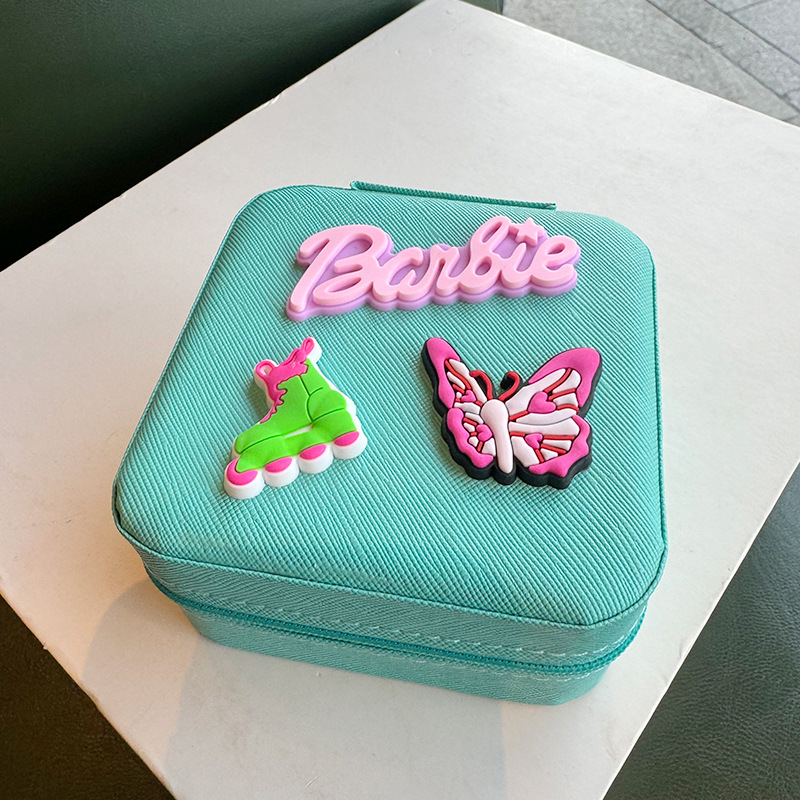Portable Korean-Style "Barbie" Jewelry Box — Sweet & Cute "Ins-Style" Travel Organizer for Earrings, Necklaces, and Accessories