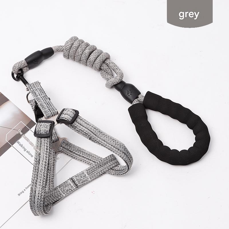 Explosion-proof retractable dog leash, dog harness, dog walking leash, large, medium and small dog chain collar, pet supplies