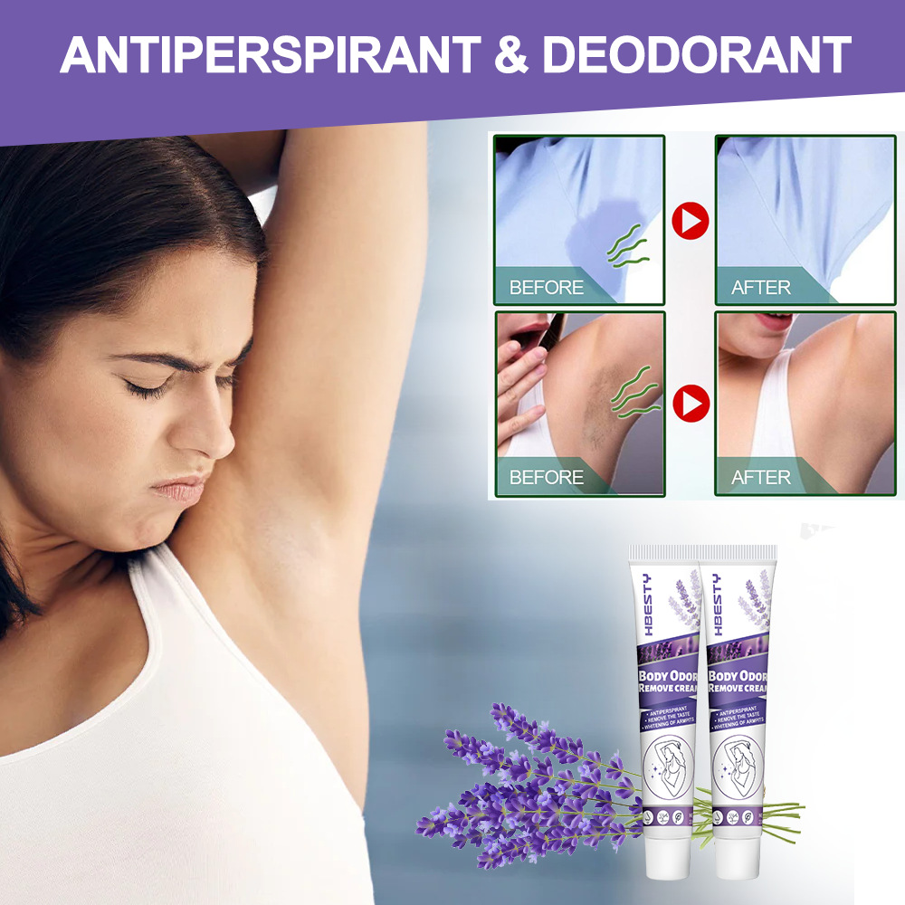 HBESTY Lavender Deodorant Cream for Armpits and Underarms - Gentle Plant-Based Odor Eliminator and Body Care Cream