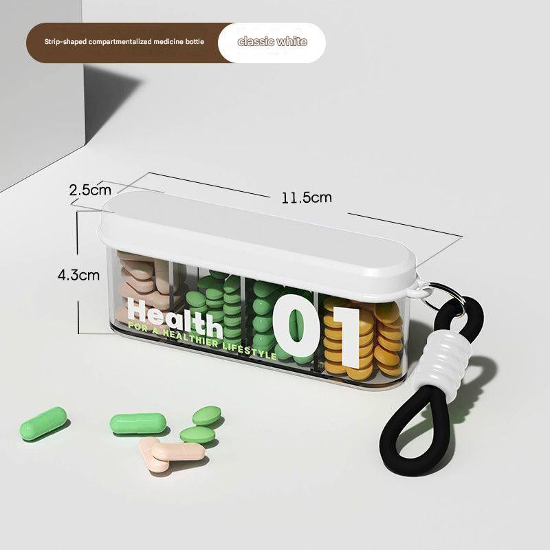 Portable medicine box, small medicine dispenser, mini medicine storage box for seven days a week, divided into compartments for three meals a day.