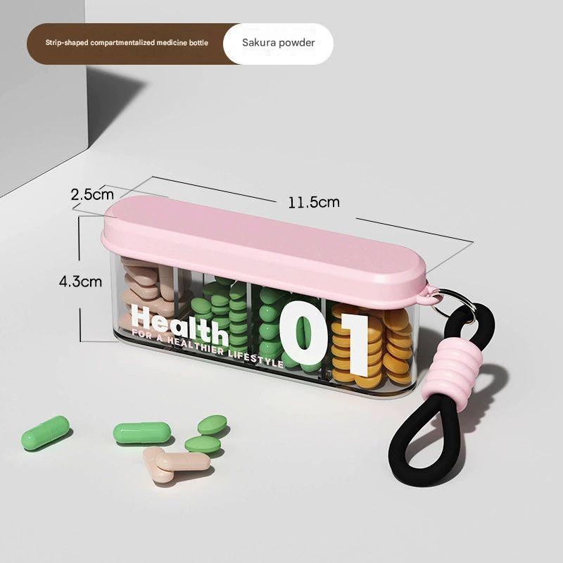 Portable medicine box, small medicine dispenser, mini medicine storage box for seven days a week, divided into compartments for three meals a day.