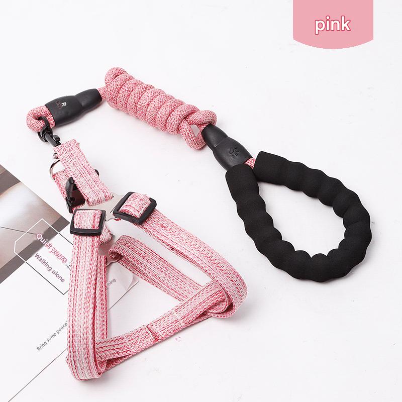 Explosion-proof retractable dog leash, dog harness, dog walking leash, large, medium and small dog chain collar, pet supplies