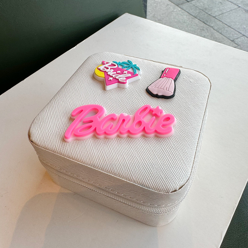 Portable Korean-Style "Barbie" Jewelry Box — Sweet & Cute "Ins-Style" Travel Organizer for Earrings, Necklaces, and Accessories