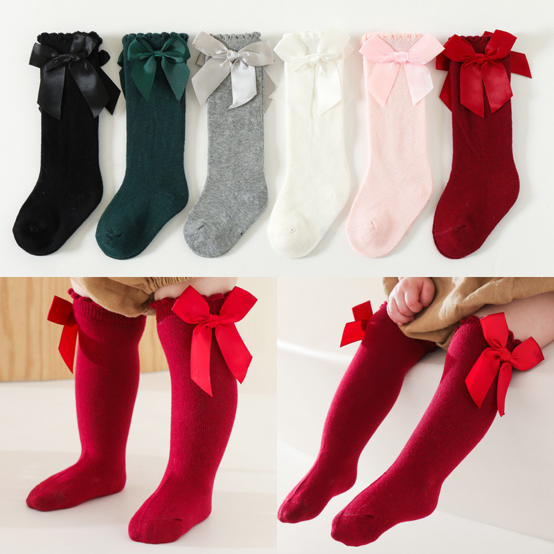 Big bow dress for girls, schoolgirls, princess stockings, long loose-fitting stockings