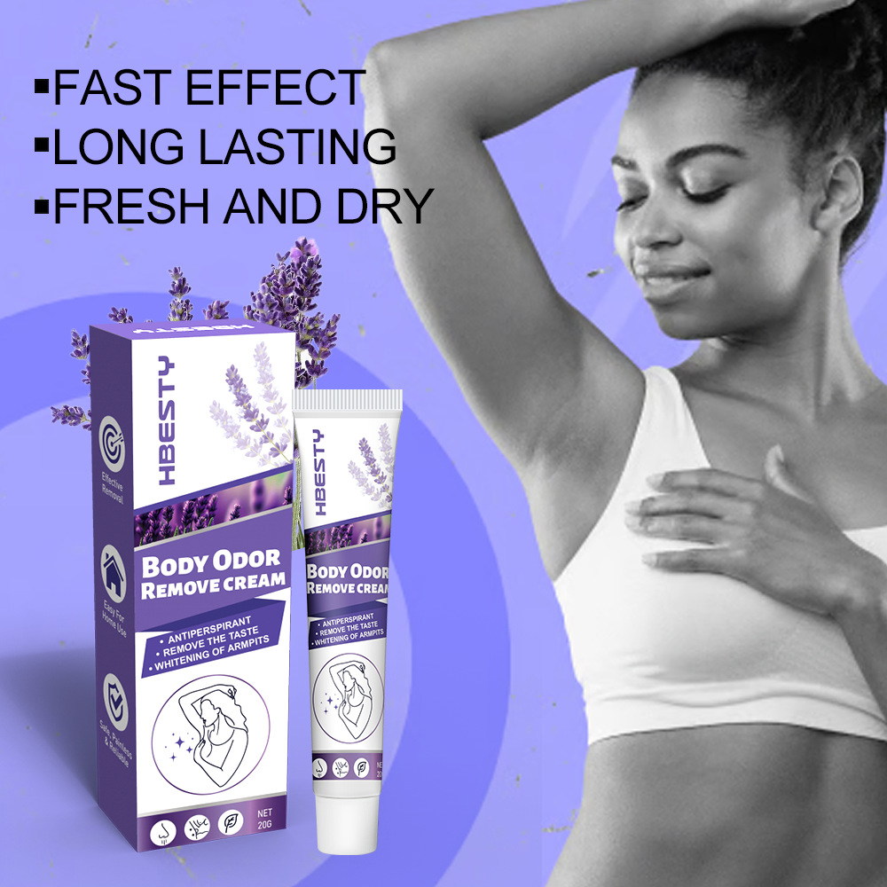 HBESTY Lavender Deodorant Cream for Armpits and Underarms - Gentle Plant-Based Odor Eliminator and Body Care Cream
