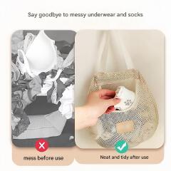 Socks storage hanging bag, wardrobe hanging underwear organizer bag, wall hanging, no-drill bag