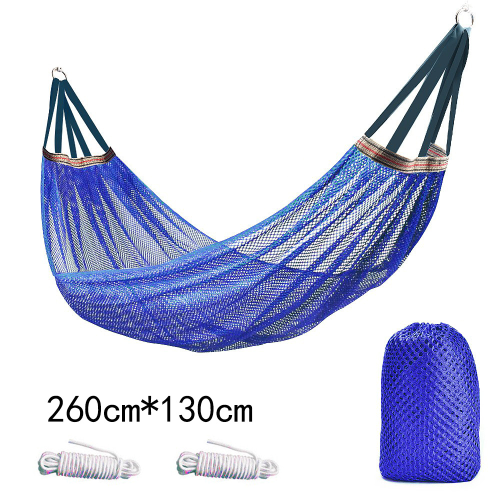 Outdoor Ice-Silk Mesh Hammock with Curved Spreader Bar – Anti-Rollover Design for Camping and Travel