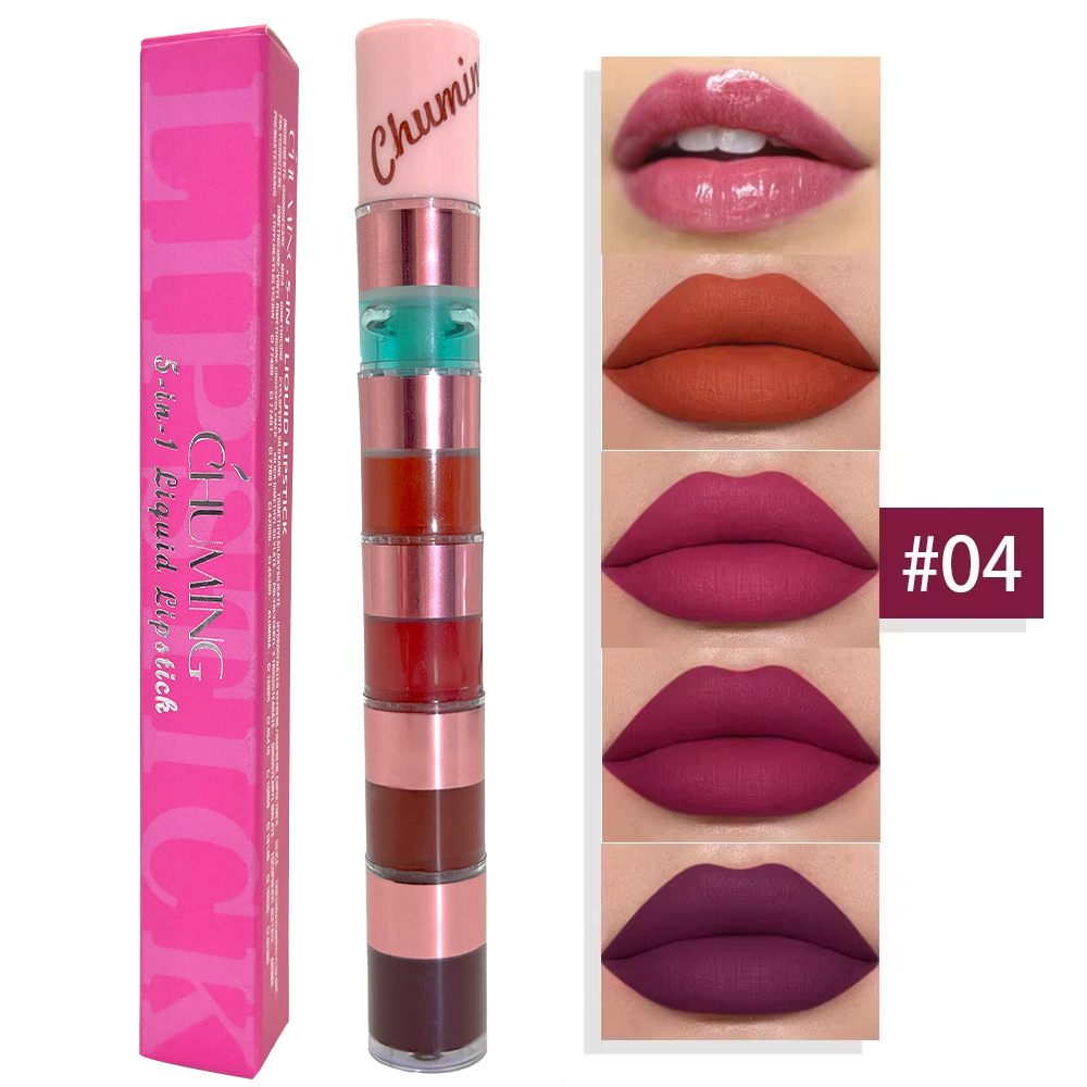 5-piece lip gloss set, matte lip tint, and a five-color, transfer-resistant lipstick. view 9