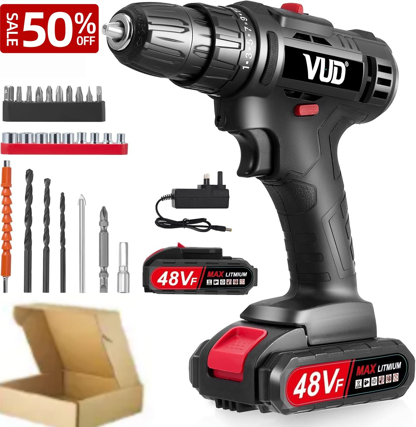 Multi-Function Impact lithium Drill Cordless Power Drill 21V Handheld Lithium Battery Charging Portable Electric Drill