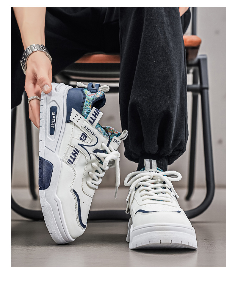 Men's Skateboard Shoes Four Seasons New Arrival Low-top Casual Shoes Fashionable Trend Korean Style t Athletic Shoes White Sneakers