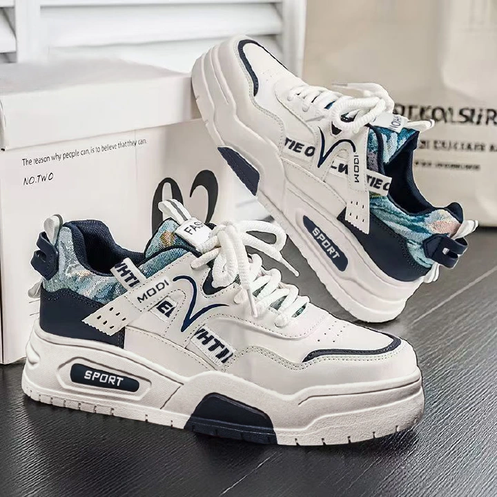 Men's Skateboard Shoes Four Seasons New Arrival Low-top Casual Shoes Fashionable Trend Korean Style t Athletic Shoes White Sneakers