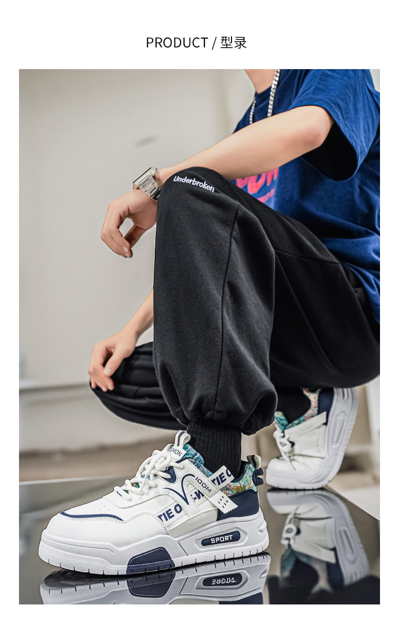 Men's Skateboard Shoes Four Seasons New Arrival Low-top Casual Shoes Fashionable Trend Korean Style t Athletic Shoes White Sneakers