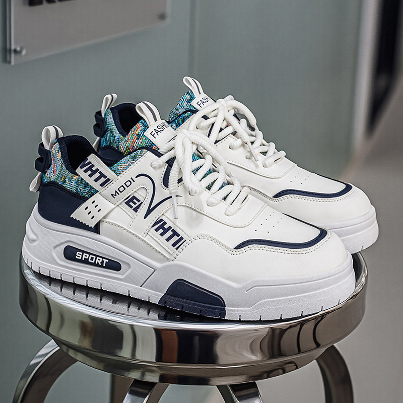 Men's Skateboard Shoes Four Seasons New Arrival Low-top Casual Shoes Fashionable Trend Korean Style t Athletic Shoes White Sneakers