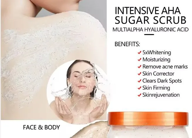 DR.DESS AHA Intensive Exfoliating Body Scrub Removes Dead Skin Deep Hydration Brightens Even Out Skin Tone.