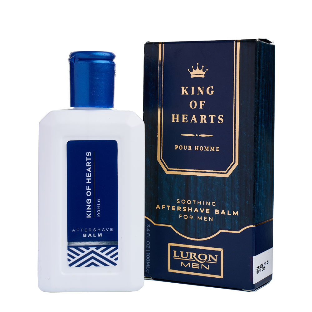 Luron King of Hearts Soothing Aftershave Balm For Men- Designed To Soothe Skin After Shaving - Non-Greasy and Contains Ingredients Like Tea Tree Oil, Aloe Vera, and Shea Butter to Help Repair Skin.