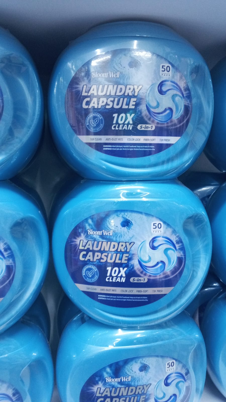 5-in-1 Laundry Detergent Capsules 10gx50pcs|Provide Powerful Cleaning,Stain Removal,Odor Elimination,Fabric Care and Longlasting Freshness in One Convenient Pod.Suitable For Both White&Colored Clothes