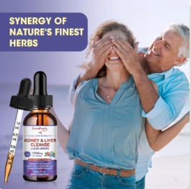 27-in-1 Kidney & Liver Support Liquid Drops – 20:1 Cranberry Extract, Blueberry Flavor, Non-GMO, 60 ml