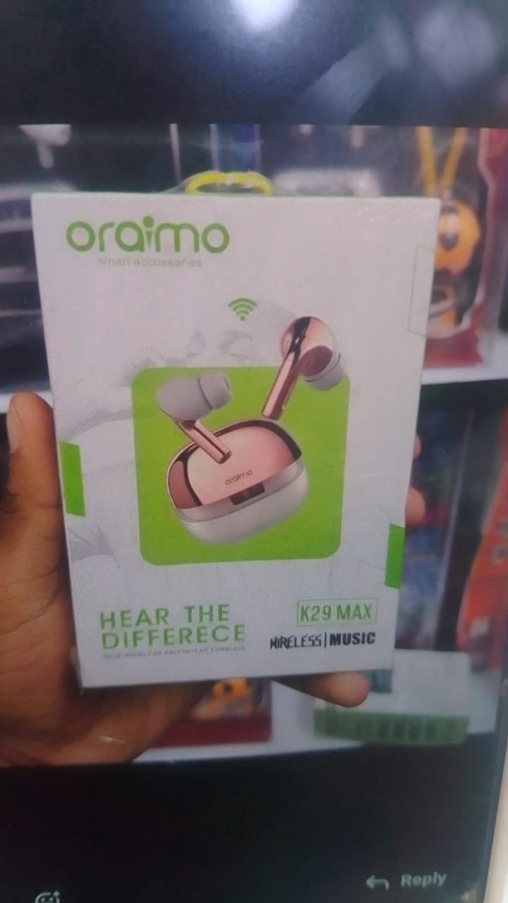 Oraimo Super Functional Heavy bass wireless bluetooth earpods/ earbuds/ airpods/ headsets with Active Noise Cancellation and Premium Quality Sound available in_Black