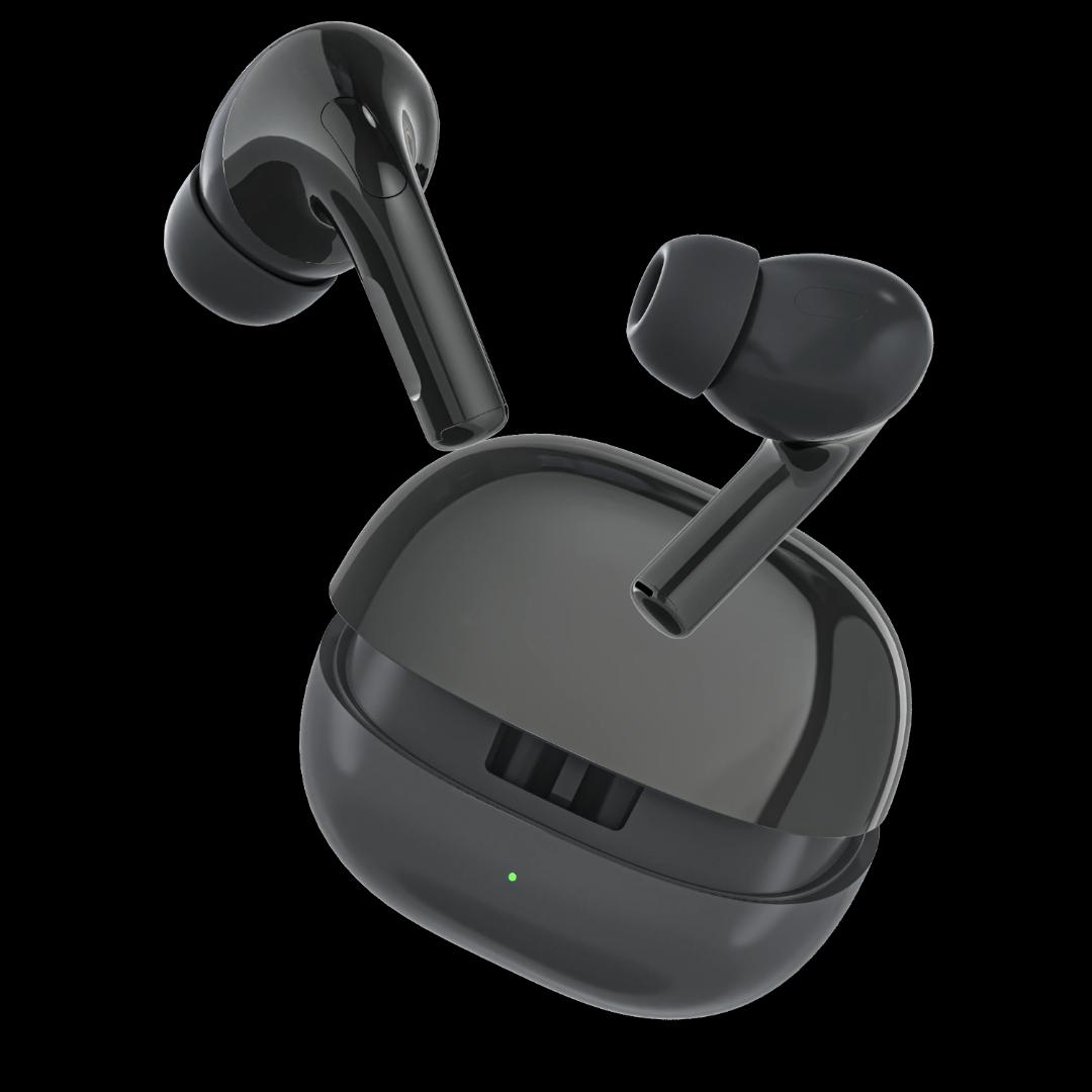 Oraimo Super Functional Heavy bass wireless bluetooth earpods/ earbuds/ airpods/ headsets with Active Noise Cancellation and Premium Quality Sound available in_Black